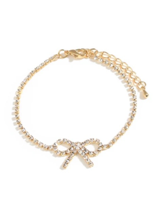 Jewelry - Gold Rhinestone Bow Bracelet